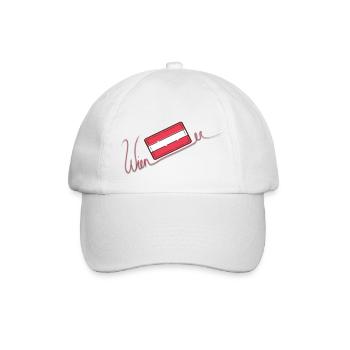 Viennese lettering with Austrian flag - Baseball Cap - white/white - Front