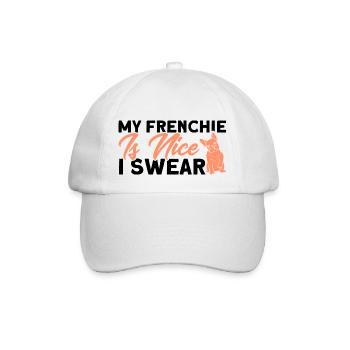 Frenchie Bulldog French Bulldog Gift - Baseball Cap - white/white - Front