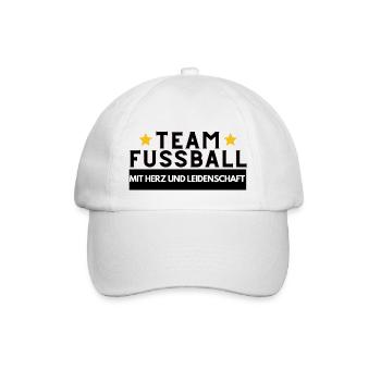 Team Fussball mit Herz und Leidenschaft - Baseballkappe - Weiß/Weiß - Vorne