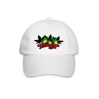 laisse rouler les feuilles de cannabis - Casquette classique - blanc/blanc - Devant
