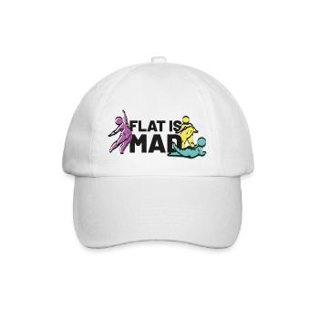flat is mad - Baseball Cap - white/white - Front