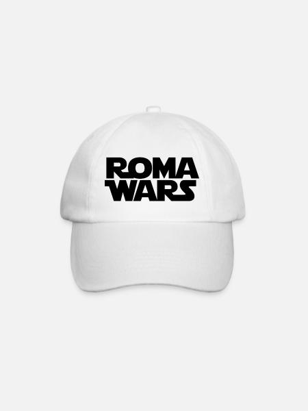 Roma Wars SW Design Schwarze Buchstaben - Baseballkappe - Weiß/Weiß