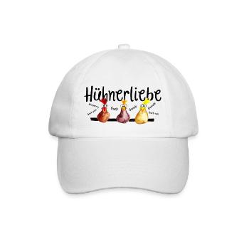 Hühnerliebe - Baseballkappe - Weiß/Weiß - Vorne
