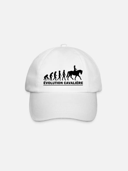 evolution cavalière / humour femme cheval - Casquette classique - blanc/blanc