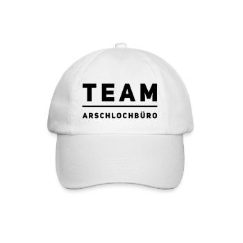 TEAM A-lochbüro. Lustiges T-Shirt für ein Büro : ) - Baseballkappe - Weiß/Weiß - Vorne