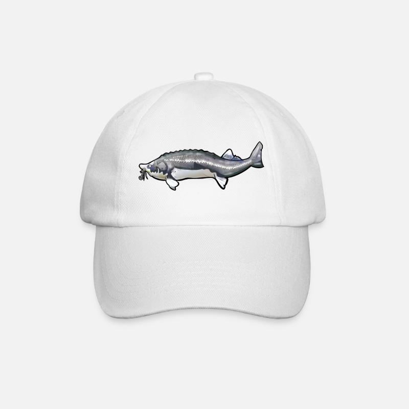Schwanzmuster von gewühltem Kelfisch - Baseballkappe - Weiß/Weiß