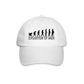 Evolution of men - Für Männer mit Bauch in schwarz - Baseballkappe - Weiß/Weiß - Vorne