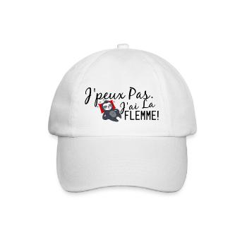 j peux pas j ai la flemme - Casquette classique - blanc/blanc - Devant