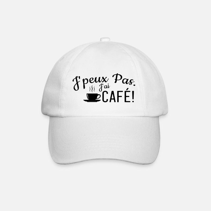 j peux pas j ai la cafe - Casquette classique - blanc/blanc
