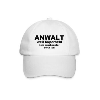 Anwalt weil Superheld kein anerkannter Beruf ist - Baseballkappe - Weiß/Weiß - Vorne