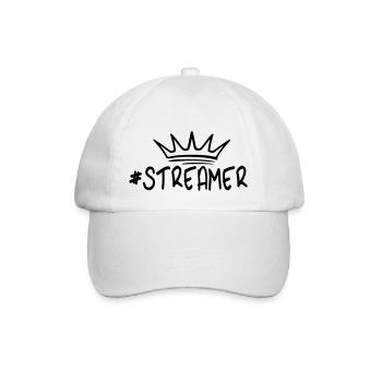 Streamer social media king - Baseball Cap - white/white - Front