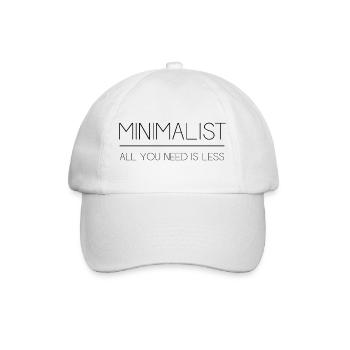 Minimalist - All You Need is Less - Baseball Cap - white/white - Front