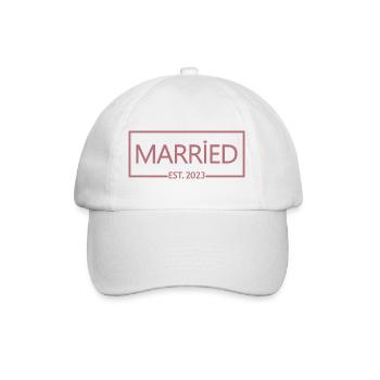 2023 - Cadeau de jour de mariage homme et femme - Casquette classique - blanc/blanc - Devant