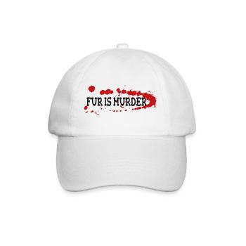 Fur is murder - Baseball Cap - white/white - Front