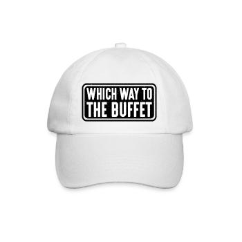 Which Way To The Buffet 18 - Baseballkappe - Weiß/Weiß - Vorne
