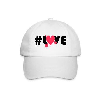 Red Hearts on Black Background - Baseball Cap - white/white - Front
