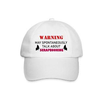 warning may spontaneously talk about scrapbooking - Casquette classique - blanc/blanc - Devant