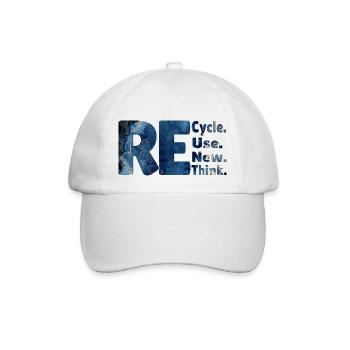Recycle Use New Think neues Design - Baseballkappe - Weiß/Weiß - Vorne