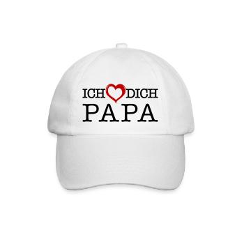 Ich liebe dich Papa - Baseballkappe - Weiß/Weiß - Vorne