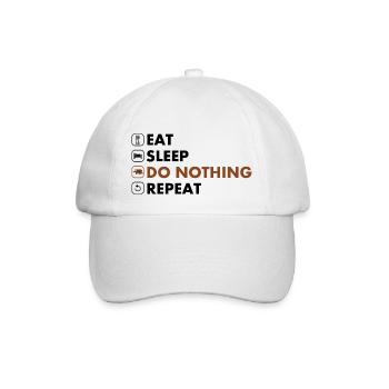 Paresseux manger dormir ne rien répéter - Casquette classique - blanc/blanc - Devant