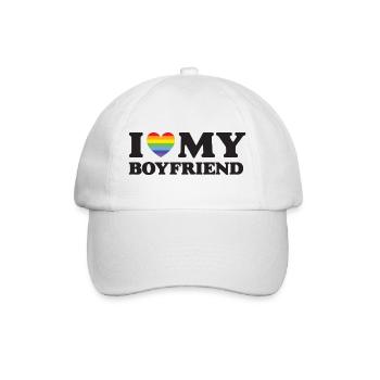 Ich liebe meinen Freund - LGBTQ - Baseballkappe - Weiß/Weiß - Vorne