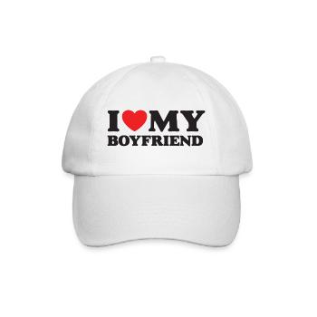 J’aime mon petit ami - Casquette classique - blanc/blanc - Devant