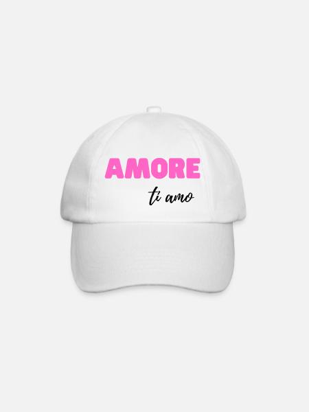 Amore, Ti Amo – Romantic Italian Love Quote - Baseball Cap - white/white
