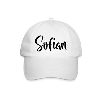 Vorname - Sofian - Baseballkappe - Weiß/Weiß - Vorne