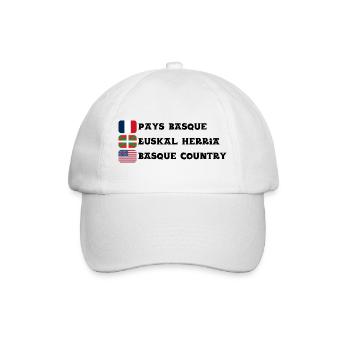 Pays Basque : drapeaux Français, Basque, Américain - Casquette classique - blanc/blanc - Devant