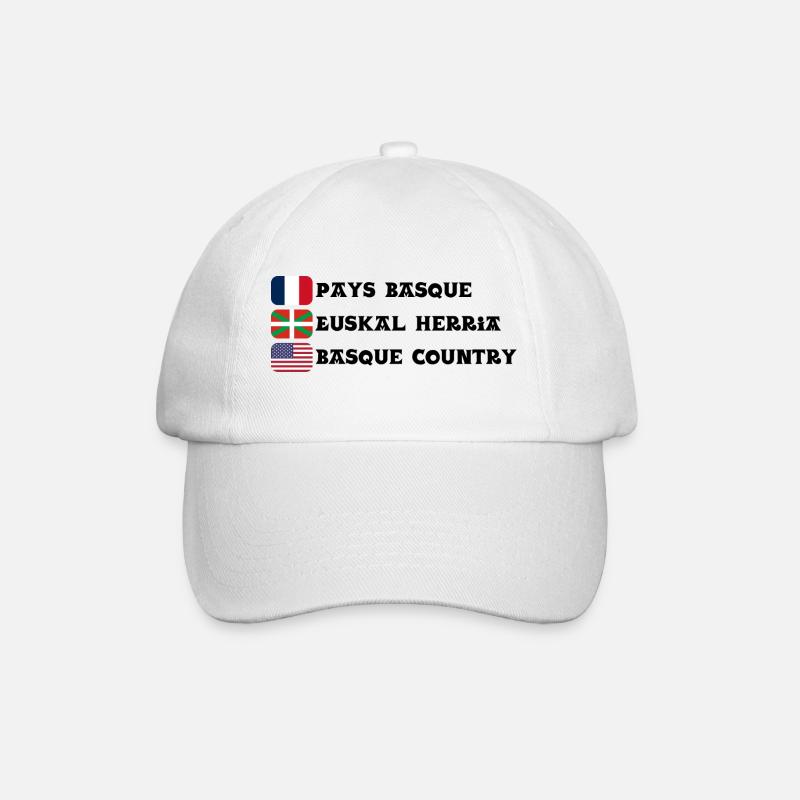 Pays Basque : drapeaux Français, Basque, Américain - Casquette classique - blanc/blanc