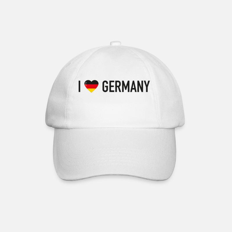 I Love Germany - Baseballkappe - Weiß/Weiß