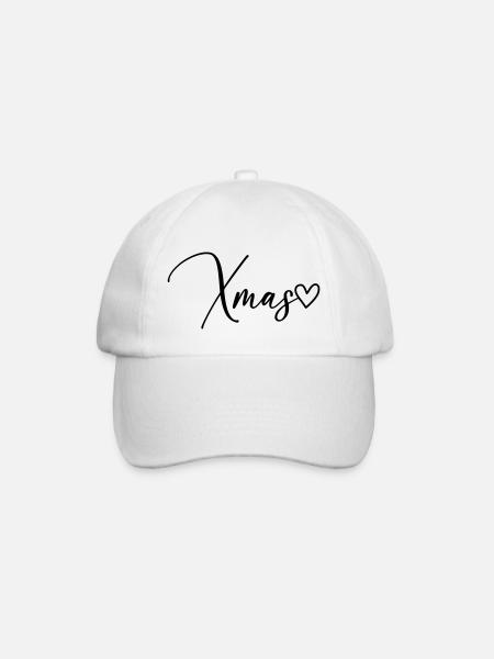 Kerst Kerst Lettertype - Baseballcap - wit/wit