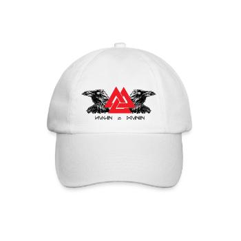 Hugin & Munin Vikings Corbeaux d’Odin Design celtique - Casquette classique - blanc/blanc - Devant