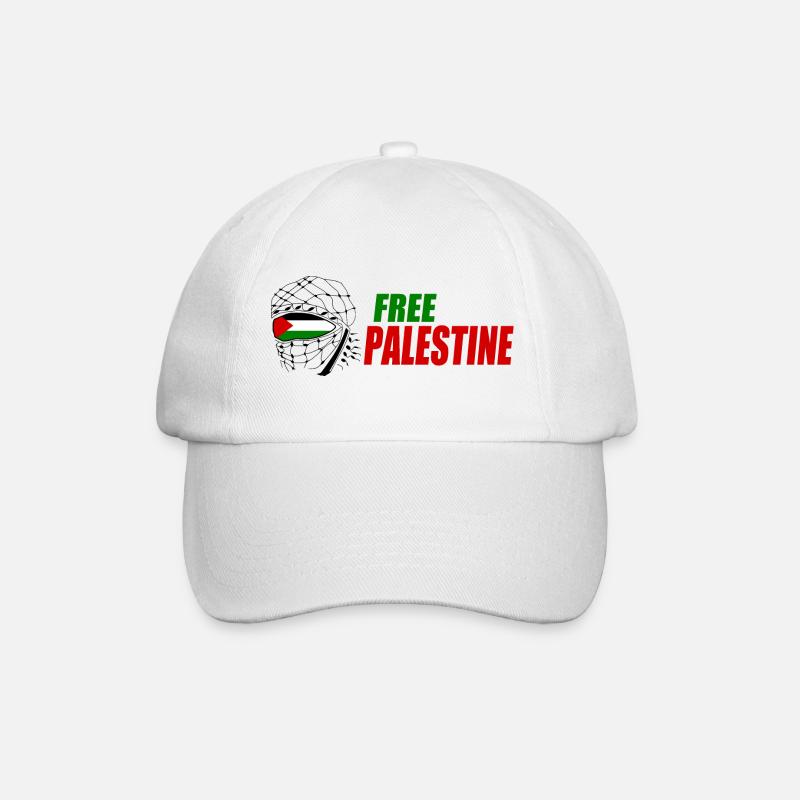 Free palestine - Baseballkappe - Weiß/Weiß