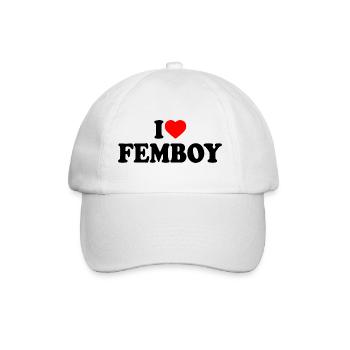 I love femboy - Baseballkappe - Weiß/Weiß - Vorne