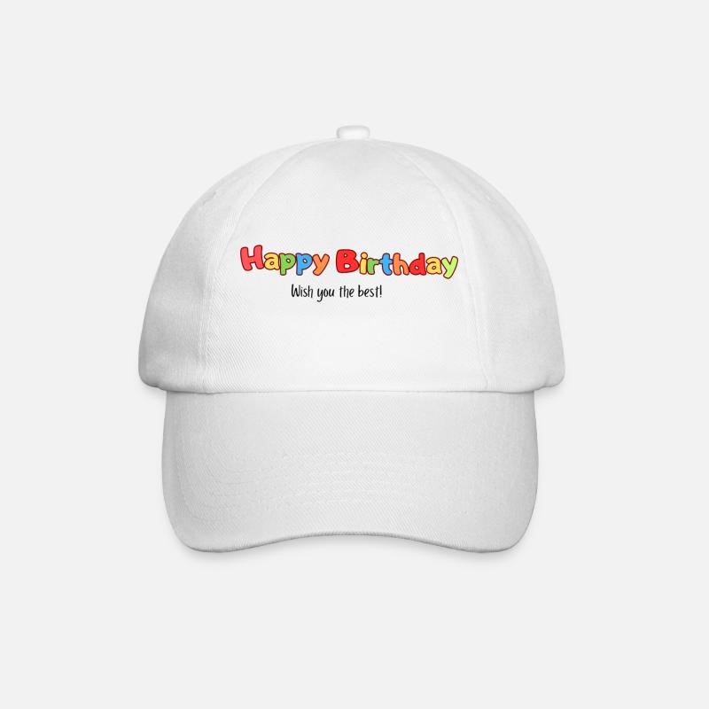 Happy Birthday - Baseballkappe - Weiß/Weiß