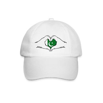 Pakistan Heart Shape - Baseball Cap - white/white - Front