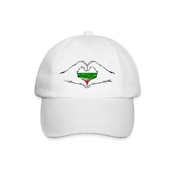 Bulgarien Flagge Herzform used - Baseballkappe - Weiß/Weiß - Vorne