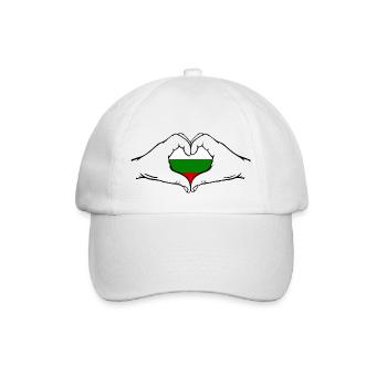 Bulgaria Flag Heart Shape - Baseball Cap - white/white - Front