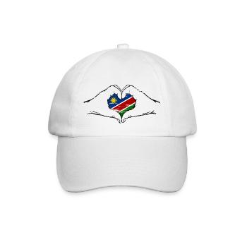 Namibia Flag Heart Shape Used - Baseball Cap - white/white - Front