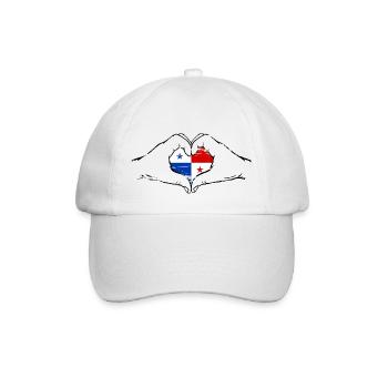 Panama Flag Heart Shape Used - Baseball Cap - white/white - Front