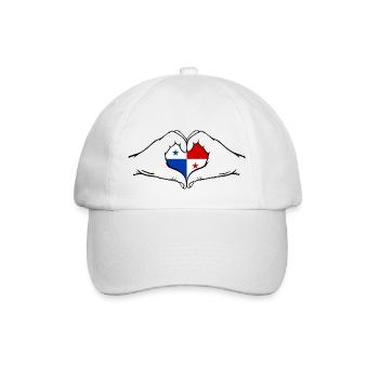 Drapeau du Panama en forme de coeur - Casquette classique - blanc/blanc - Devant