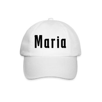 Maria Mädchen Damen Frauen Namen - Baseballkappe - Weiß/Weiß - Vorne