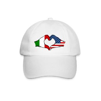 Italy USA heart shape with hands - Baseball Cap - white/white - Front