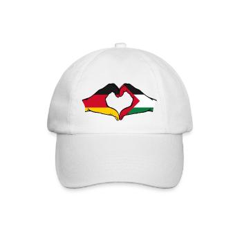 Germany Palestine heart shape with hands - Baseball Cap - white/white - Front