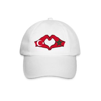 Forme de coeur Türkiye Maroc avec mains - Casquette classique - blanc/blanc - Devant