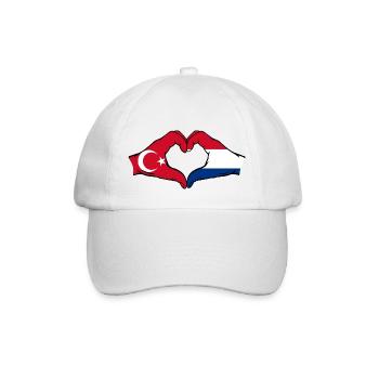 Türkiye Holland heart shape with hands - Baseball Cap - white/white - Front