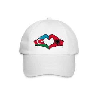 Forme de coeur d'Azerbaïdjan Albanie avec les mains - Casquette classique - blanc/blanc - Devant