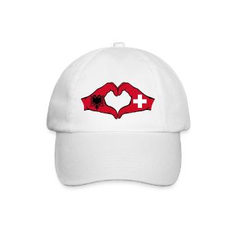 Albanie Suisse en forme de coeur avec les mains - Casquette classique - blanc/blanc - Devant