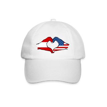 Austria USA heart shape with hands - Baseball Cap - white/white - Front